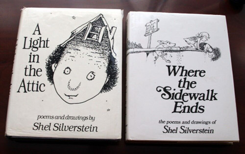 A Light in the Attic + Where the Sidewalk Ends - Shel Silverstein 1974 HC/DJ Lot