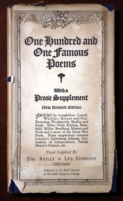 One Hundred and One Famous Poems with Prose Supplement 1929 R.J. Cook POETRY