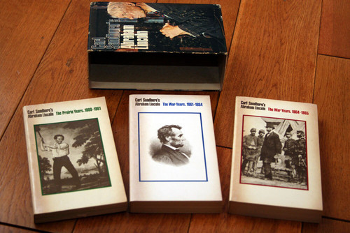 CARL SANDBURG'S ABRAHAM LINCOLN 3 Volume Paperback Boxed Set 1974 Laurel Edition
