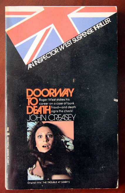 DOORWAY TO DEATH by John Creasey 1959 Lancer Books Vintage Paperback