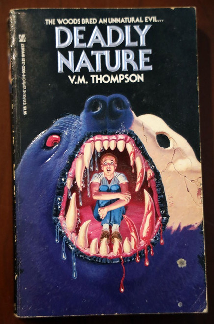 DEADLY NATURE by V.M. Thompson 1988 Vintage ZEBRA Horror Paperback 1st Printing