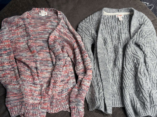 CAT & JACK Girls Sweater/Cardigan Lot Grey/Silver Size S 6/6X Multi-Color M 7/8