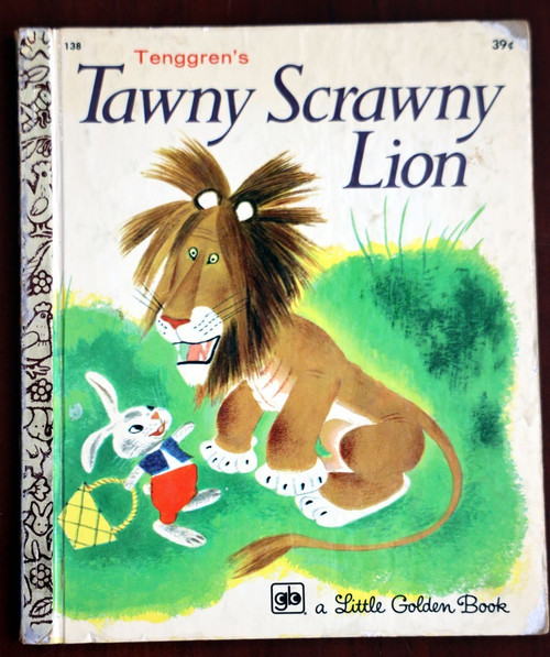 Tawny Scrawny Lion 1972 Vintage Little Golden Book Gustaf Tenggren Art #138