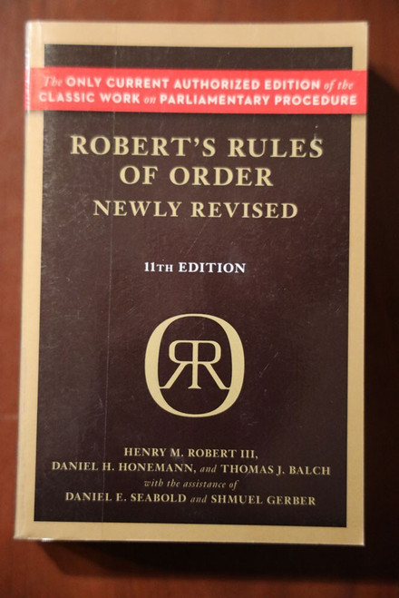 Robert's Rules of Order 11th Edition 2012 Paperback Henry M. Robert