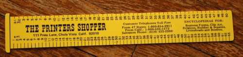 THE PRINTERS SHOPPER Chula Vista CA Vintage Advertising Ruler Yellow Plastic