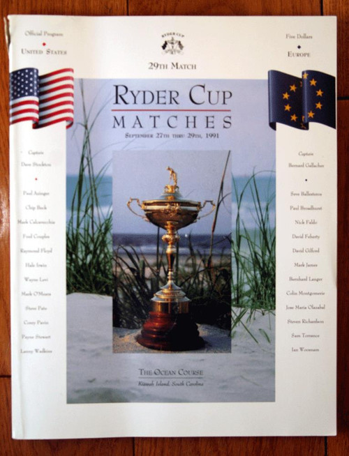 RYDER CUP Matches 1991 29th Match Official Program Kiawah Island, South Carolina