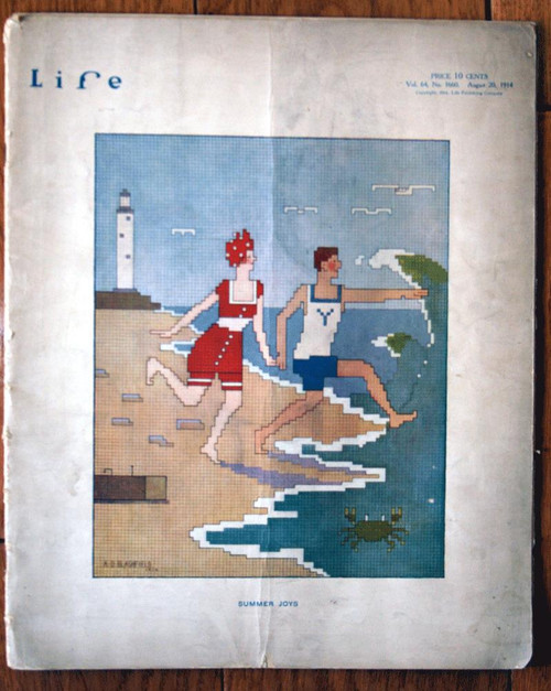 1914 LIFE MAGAZINE "Summer Joys" August 20, 1914 A.D. Blashfield Cover