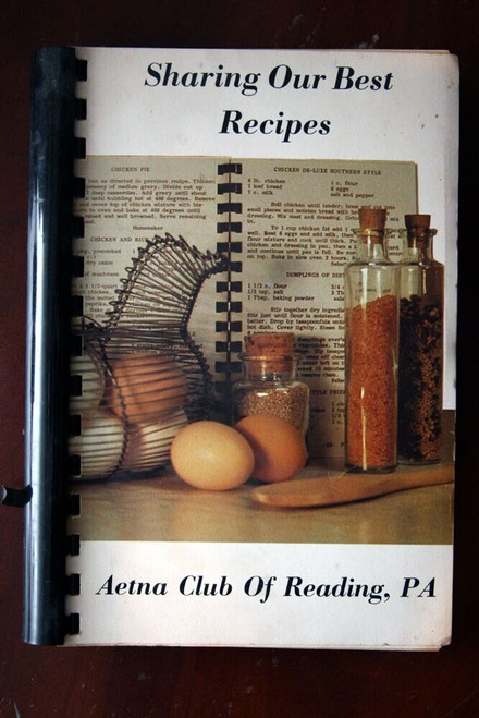 Vintage Recipe Book of AETNA CLUB of READING PA 1977 Cookbook Pennsylvania