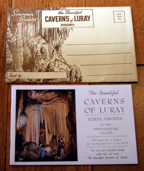 Caverns of Luray, Virginia Souvenir Booklet + Envelope 1953 Shenandoah Valley VA