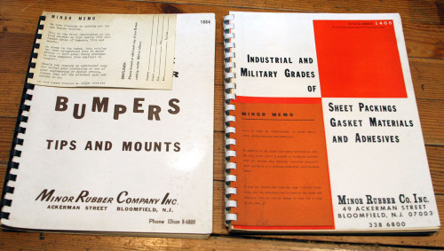 RUBBER BUMPER: Tips and Mounts MINOR RUBBER COMPANY INC. *2* Vintage Catalogs