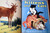 Picture Story Book 1943 Saalfield Pub. Co. DOGS CATS FARM & FOREST ANIMALS Rare
