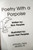 Poetry with a Porpoise by Rick Peoples/Susan Hart Peoples SIGNED Book 1998 HC/DJ