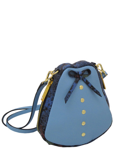 Matelassé nappa-leather mini bag, sky-blue | MAX&Co.