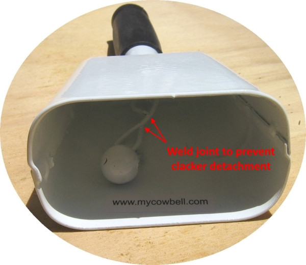 Small royal blue cowbell for indoor soccer & cheerleading competitions