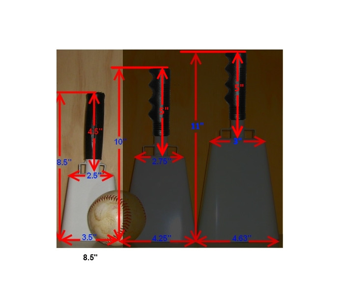 Small royal blue cowbell for indoor soccer & cheerleading competitions
