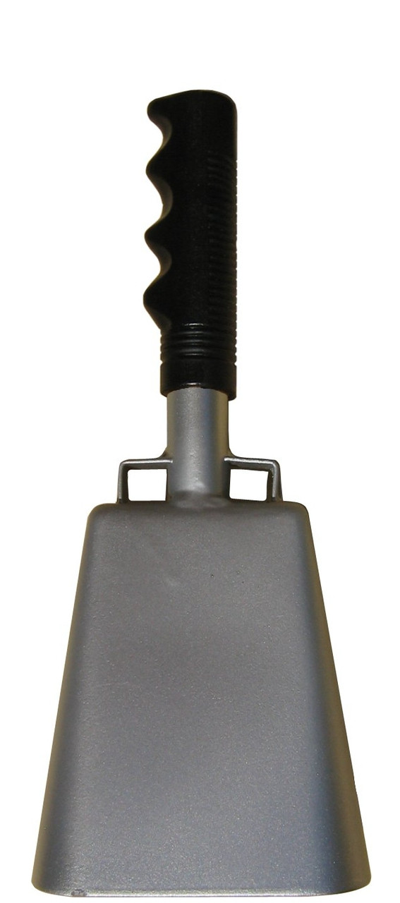 White cowbell with handle grip