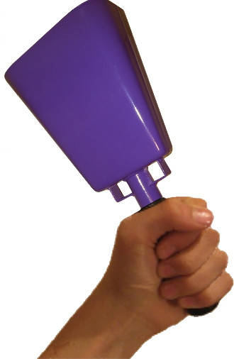 COW BELL INSIDE 紫金飯店CLUB ver. ONE COLOR Medium sized purple cowbell with welded handle for sporting events