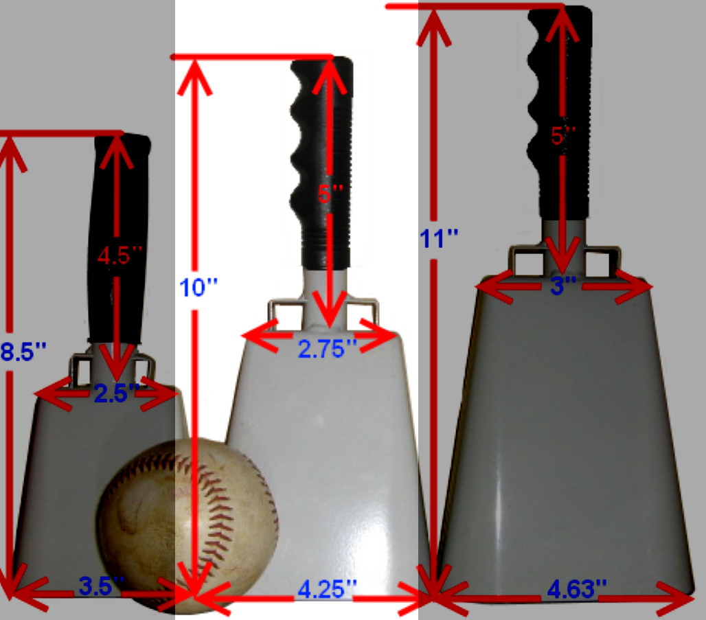 Medium sized purple cowbell with welded handle for sporting events