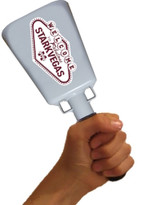This cowbell is the most popular size for adults (men & women).  At exactly 1.3 lbs., it's easy to ring and makes a GREAT sound.