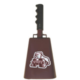 - 11" from bottom of bell to top of welded handle
- 4.75" wide at the bottom of the cowbell
- 3.00" deep at the bottom of the cowbell
- 5.00" handle length
- Vinyl grip
- Durable powder coated maroon paint