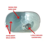 - New clacker wire design with "swing-free" loop
- Reinforced weld joints
- thicker metal for better ring and durability