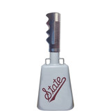 10-3/8" from bottom of bell to top of welded handle
4" wide at the bottom of the cowbell
2-3/8" deep at the bottom of the cowbell
5-1/2" handle length
Smooth, comfortable, vinyl grip
Durable powder coated paint