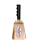 A beautiful, shiny copper-plated licensed Mississippi State cowbell.  "Starkvegas" logo  on 1 side.  Excellent sound.  Excellent durability.  Excellent gift for Mississippi State fans.