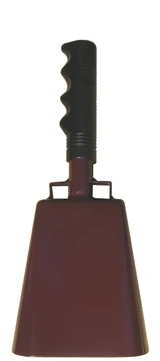 10-3/8" from bottom of bell to top of welded handle
4" wide at the bottom of the cowbell
2-3/8" deep at the bottom of the cowbell
5-1/2" handle length
Smooth, comfortable, vinyl grip
Durable powder coated paint