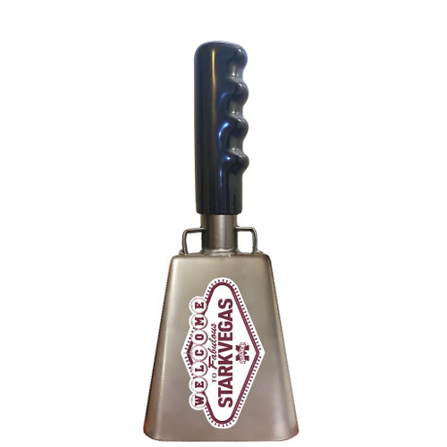 10-3/8" from bottom of bell to top of welded handle
4" wide at the bottom of the cowbell
2-3/8" deep at the bottom of the cowbell
5-1/2" handle length
Smooth, comfortable, vinyl grip
Durable powder coated paint