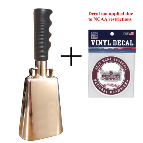 Chrome or Copper Plated Mississippi State Cowbell with Printed MSU Logo 
