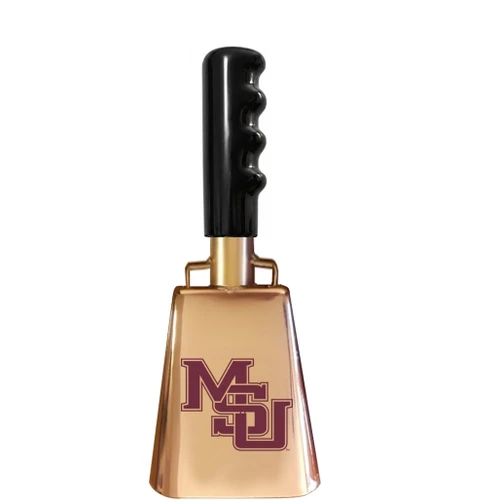 A beautiful, shiny copper-plated licensed Mississippi State cowbell.  Interlocking "MSU" football logo on 1 side.  Excellent sound.  Excellent durability.  Excellent gift for Mississippi State fans.