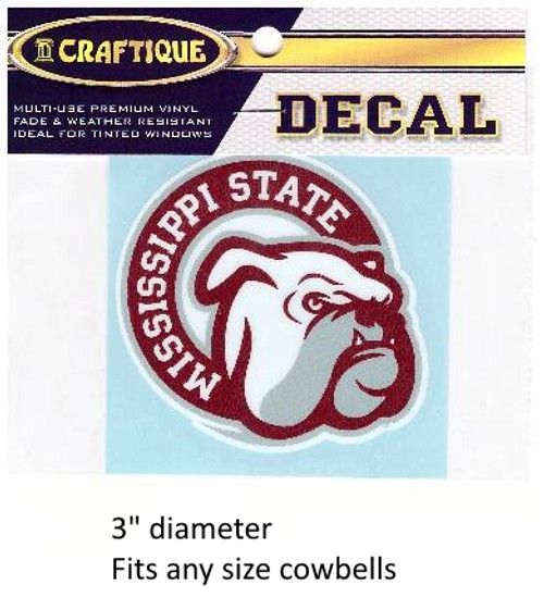 Mississippi St. Decal (Bulldog Face)