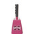 - 10" from bottom of bell to top of welded handle
- 4-3/8" wide at the bottom of the cowbell
- 2-1/2" deep at the bottom of the cowbell
- 5-1/4" handle length
- Vinyl grip
- Durable powder coated pink paint