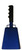 - 10" from bottom of bell to top of welded handle
- 4.25" wide at the bottom of the cowbell
- 2.50" deep at the bottom of the cowbell
- 5.00" handle length
- Vinyl grip
- Durable powder coated royal blue paint