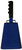 - 11" from bottom of bell to top of welded handle
- 4.75" wide at the bottom of the cowbell
- 3.00" deep at the bottom of the cowbell
- 5.00" handle length
- Vinyl grip
- Durable powder coated royal blue paint