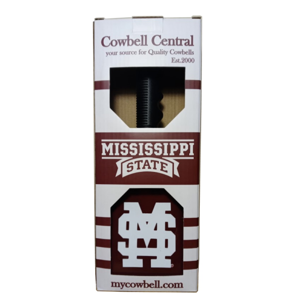 Maroon Interlocking M over S Mississippi State baseball style cowbell