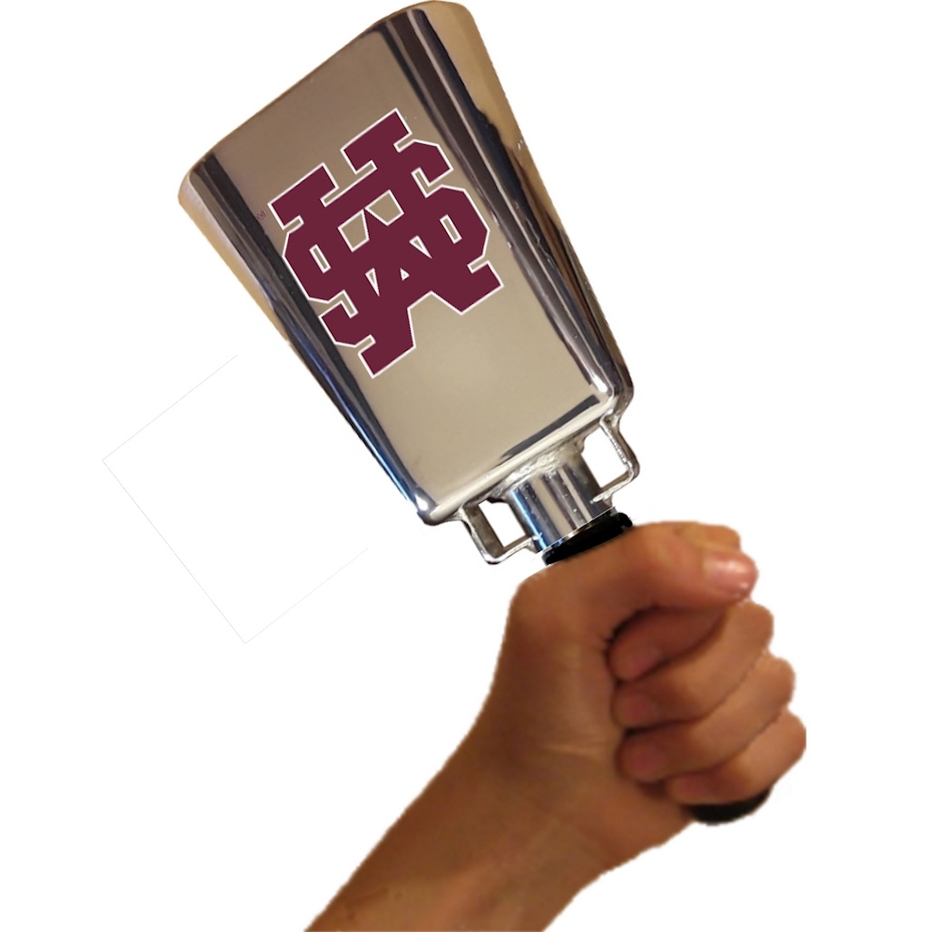 Chrome-plated Mississippi State cowbell | M over S