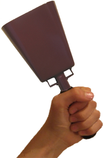 Maroon cowbell with bicycle handle grip for Mississippi State fans