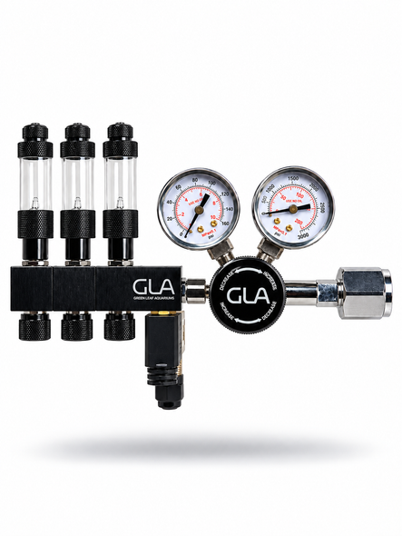 GLA PRO-DS-3 Dual Stage CO2 Regulator (3 Block Modular Manifold)