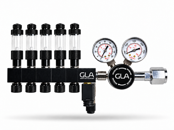 GLA PRO-DS-5 Dual Stage CO2 Regulator (5 Block Modular Manifold)