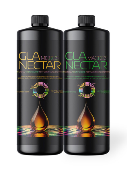 GLA Micros & Macros Nectar Bottle Set - Complete Liquid Fertilizer for Aquarium Plants