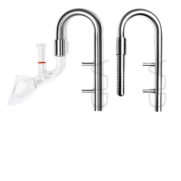 13mm Stainless Steel & Glass Lily Pipe Set with Surface Skimmer (13mm/Lily/Stainless & Glass/15cm)