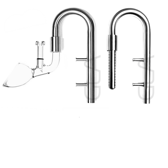 13mm Stainless Steel & Glass Lily Pipe Set with Surface Skimmer (13mm/Lily/Stainless & Glass/15cm)