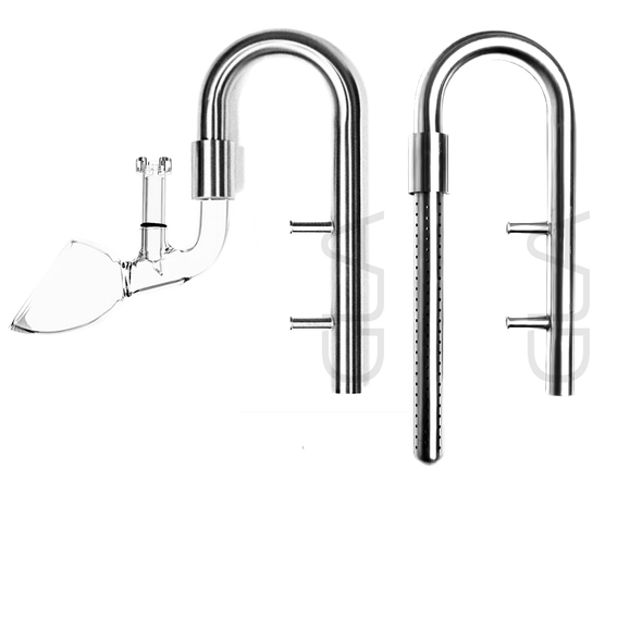 13mm Stainless Steel & Glass Lily Pipe Set with Surface Skimmer (13mm/Lily/Stainless & Glass/23cm)