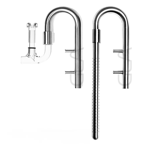 17mm Stainless Steel & Glass Jet Pipe Set with Surface Skimmer (17mm/Jet/Stainless & Glass/30cm)