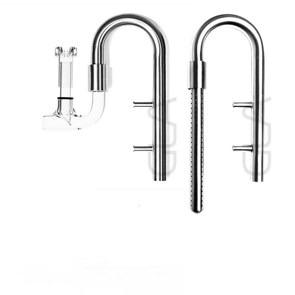 13mm Stainless Steel & Glass Jet Pipe Set with Surface Skimmer (13mm/Lily/Stainless & Glass/23cm)