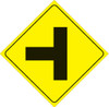 YELLOW PLASTIC REFLECTIVE SIGN 12" - LEFT T-INTERSECTION
