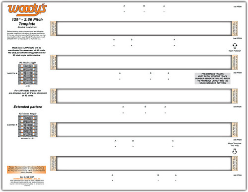 Woody's Stud Template 15/16 x 129" 2.86  Pitch 2-Ply