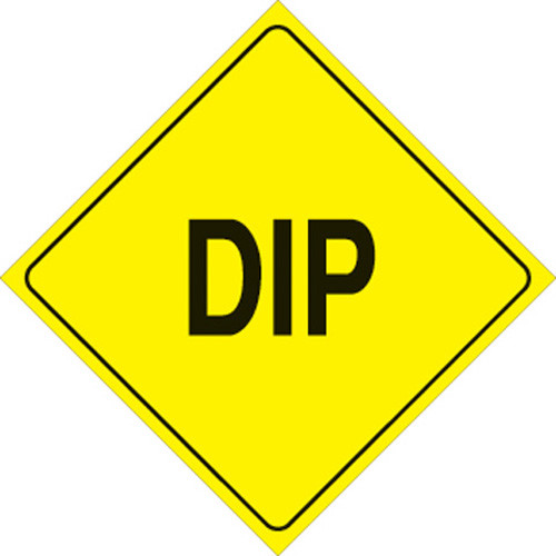 YELLOW PLASTIC REFLECTIVE SIGN 12" - DIP (424 DIP YR)