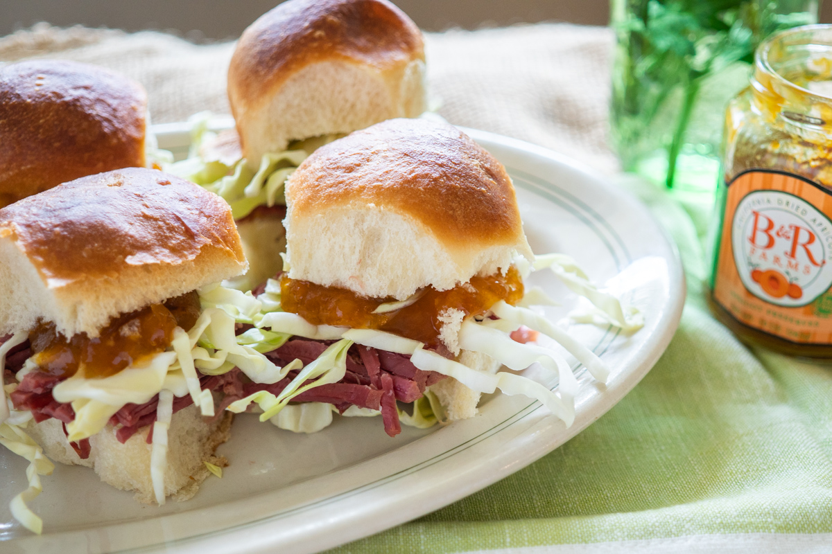 Apricot Corned Beef Sliders